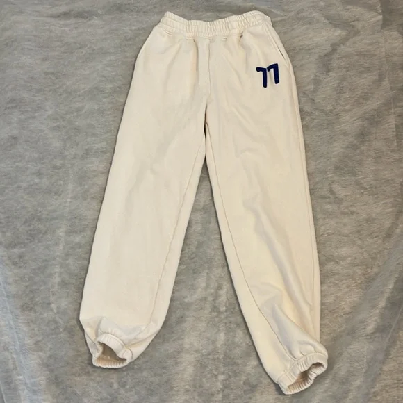 American Eagle Outfitters Cream Hoodie with Blue Lettering - Picture 9 of 13